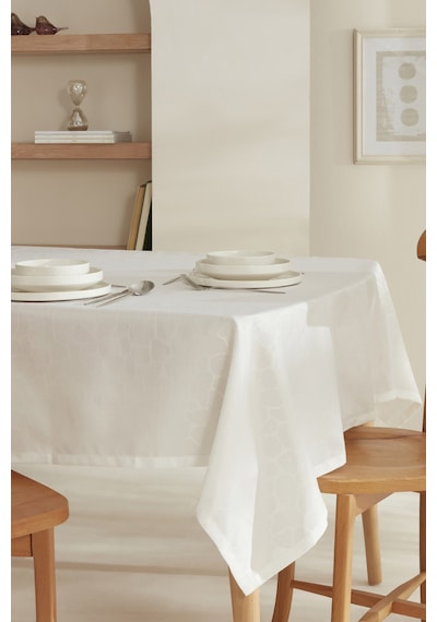 Karaca Home Pebble Masa Örtüsü Beyaz Beyaz