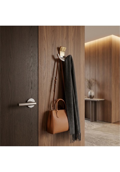 Tivist Lüks Askı, Metal, Vestiyer Askı, 123 Gr, Dolap Askılık, Duvar Askılığı, Krom Altın Vidalı