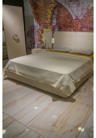 Sofline %100 Pamuk Çift Kişilik Yazlık Örgü Pike, Yatak Örtüsü, Terletmez Kumaş 240x200cm Krem