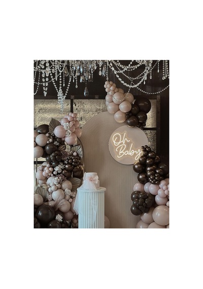 Krom Çikolata Kahve Retro Pink Blush Ve Kahverengi Balon Zinciri 100 Adet Mix