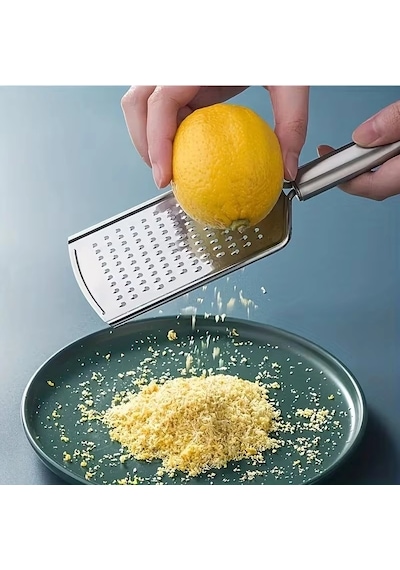 Mybru Paslanmaz Çelik Rende Peynir Çikolata Zencefil Patates Limon Rendesi Metalik Gri