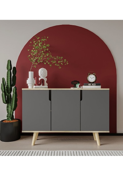 Verona 120 Cm Konsol, Kahve Köşesi, Tv Ünitesi, Çok Amaçlı Ahşap Ayaklı Konsol Safir Meşe-antrasit Verona 120 Cm Konsol, Kahve Köşesi, Tv Ünitesi, Çok Amaçlı Ahşap Ayaklı Konsol Safir Meşe-antrasit