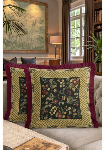 Zarif Vintage Çiçekli Saçaklı Yastık Kılıfı - Klasik Şık Retro Krem Bordo Püsküllü Kırlent Kılıfı Kanyon Kobalt Mavi Zarif Vintage Çiçekli Saçaklı Yastık Kılıfı - Klasik Şık Retro Krem Bordo Püsküllü Kırlent Kılıfı Kanyon Kobalt Mavi