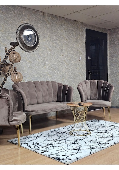 Zafir Papatya Çay Seti Koltuk Takımı Gold Sivriltme Ayak, Balkon, Salon, Ofis, Cafe Koltuk Takımı Kahverengi Zafir Papatya Çay Seti Koltuk Takımı Gold Sivriltme Ayak, Balkon, Salon, Ofis, Cafe Koltuk Takımı Kahverengi