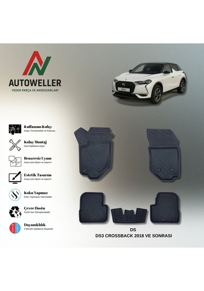 Ds 3 Crossback 2018 Sonrası Uyumlu Havuzlu Oto Paspas