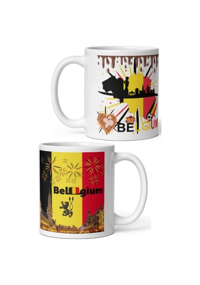 Belçika Kupa Bardak 2 Adet Seyahat Hatıra Belgium Mug