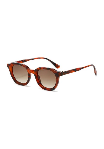 Grovela Leopar Desenli Kahverengi Cam Vintage & Retro Unisex Güneş Gözlüğü