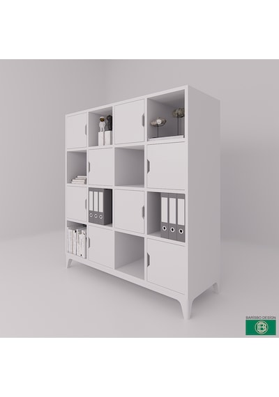 Kitaplık&dosyalık Kapaklı Ve Açık Raflı