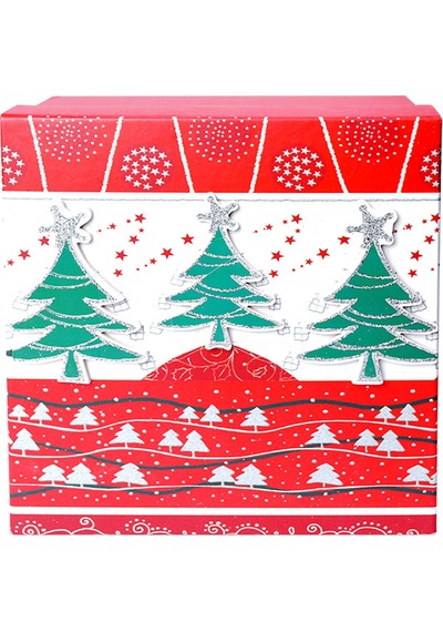 Yılbaşı Çam Ağacı Motifli Hediye Kutusu 10x7 Cm