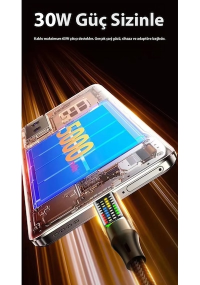 30w Pd Type-c To Apple Uyumlu iPhone Lightning Güç Durum Göstergeli Lcd Ekranlı Şarj Kablosu 1 Metre Siyah Mt2154