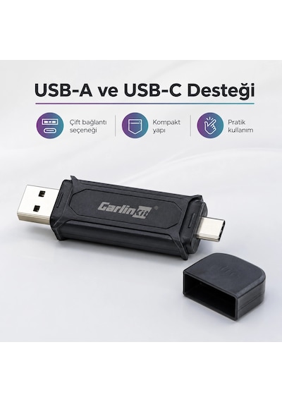 Carlinkit Mini 5 Pro Bluetooth & Wi-fi Kablosuz Carplay Çevirici