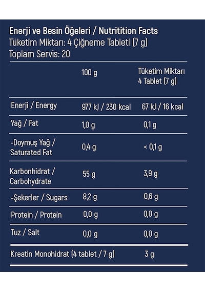 Creaflow Çiğnenebilir Kreatin 80 Tablet Aromalı