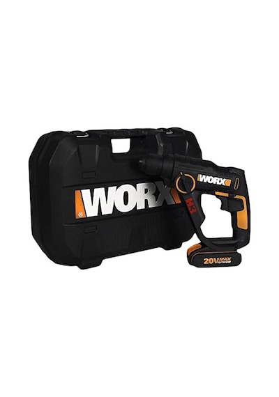 Tr Wx390.1 20volt 2.0ah. Li-ion 1.2j Profesyonel Sds-plus Pnömatik Çift Akülü Şarjlı Matkap + 8 Adet Uç + Mandren