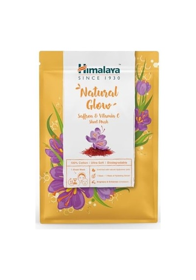 Himalaya Aydınlatıcı Kağıt Maske, Safran, C Vitamini, Hyaluronic Acid,%100 Pamuk, Geri Dönüştürülebilir, Tüm Ciltler, 30 Gr