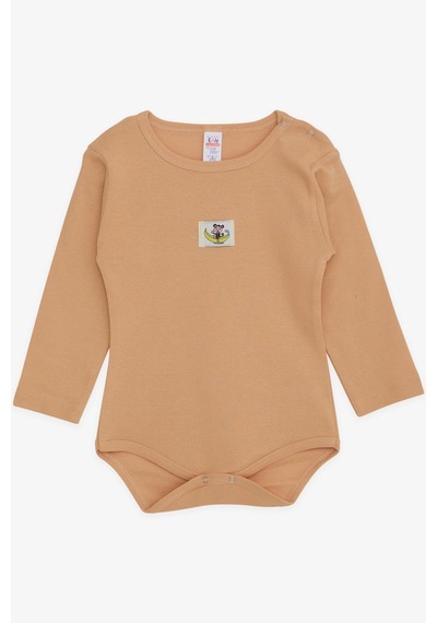 Breeze Erkek Bebek Çıtçıtlı Zıbın Body Maymuncuk Baskılı 9 Ay-3 Yaş, Açık Kahverengi Açık Kahverengi