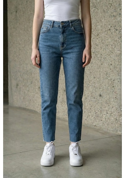 Hiccup My Fashıon Yüksek Bel Dar Kesim Skinny Kot Pantolon Oxford Mavisi