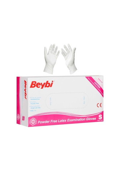 Beybi Lateks Pudrasız Muayene Eldiven Small 100'lü