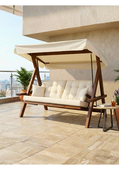 Lyon 2400 4 Kişilik Ahşap Bahçe Salıncağı, Balkon Teras Salıncağı, Yatak Özellikli Antrasit Lyon 2400 4 Kişilik Ahşap Bahçe Salıncağı, Balkon Teras Salıncağı, Yatak Özellikli Antrasit