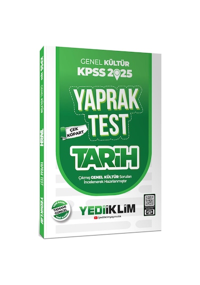 Yediiklim Yayınları 2025 Kpss Genel Kültür Tarih Çek Kopart Yaprak Test