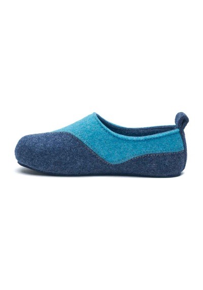 Comfortfusse Yewsh - Kadın Ortopedik Yün Keçe Ev Ayakkabısı Lacivert Yün