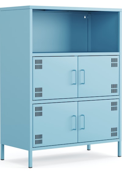 Pera Metal Çok Gözlü Dolap, 4 Kapaklı, Açık Raflı 80,50 X 40 X 109,50 Cm Ral 5024 Mavi Pera Metal Çok Gözlü Dolap, 4 Kapaklı, Açık Raflı 80,50 X 40 X 109,50 Cm Ral 5024 Mavi