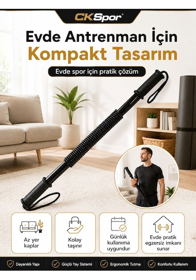 Bükbük Göğüs Yayı Power Twister Kol Omuz Göğüs Egzersiz Aleti 40 Kg