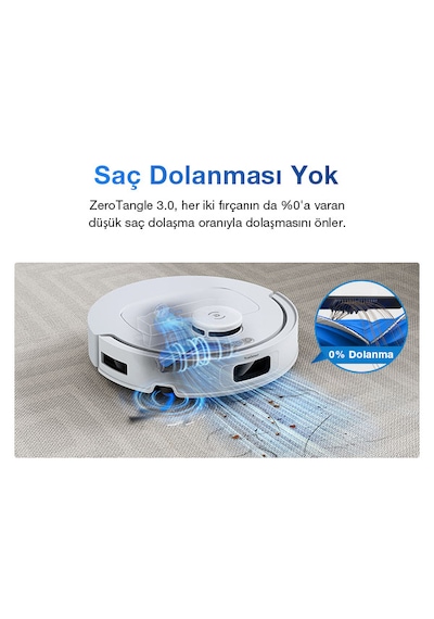 Ecovacs Deebot T30C 1 L Solüsyonlu Beyaz Robot Süpürge