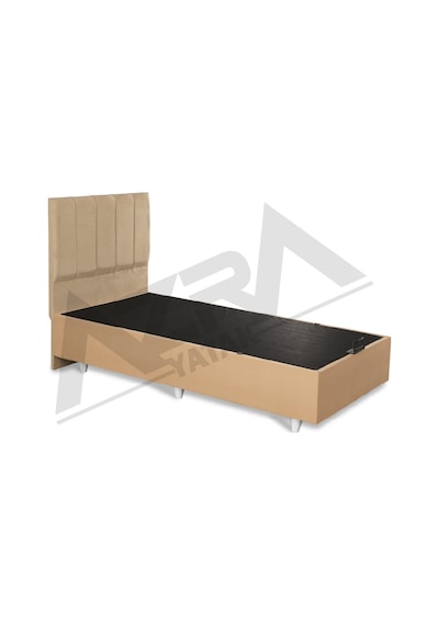 Nero Tek Kişilik Baza Haki Başlık Krem %100 Çelik+ Mdf 90 x 190 CM
