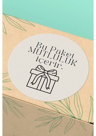 Bu Paket Mutluluk İçerir Sticker 3x3cm St2302 Çok Renkli