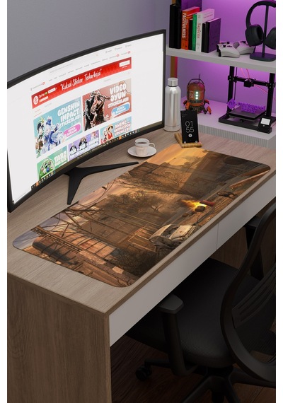 Stalker Kaymaz Dikişli Kauçuk Oyuncu Mousepad V4 - 90x40 Xxl Gaming Mouse Pad Fare Altlığı