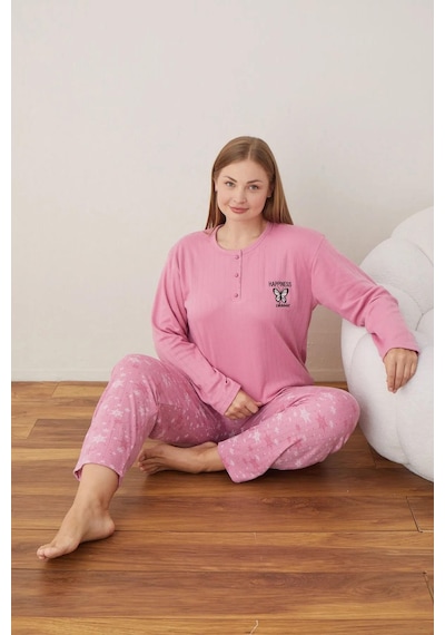 Boyraz Lindros Kadın Pamuklu Düğme Yaka Raporlu İnterlok Battal Pijama Takımı 05110 - 1 Adet Pembe Boyraz Lindros Kadın Pamuklu Düğme Yaka Raporlu İnterlok Battal Pijama Takımı 05110 - 1 Adet Pembe