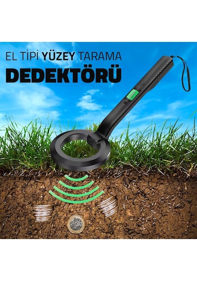 Upway El Tipi Hassas Metal Tarama Dedektörü 360 Derece Tarama Sesli Ve Titreşimli Uyarı