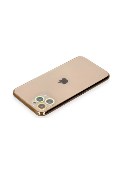 iPhone Uyumlu 11 Pro Max Renkli Kamera Lens Koruma Cam - Sarı-turuncu