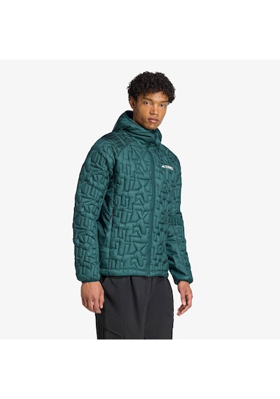 Adidas Terrex Xperior Primaloft Loose Fill İnsulated Kapüşonlu Erkek Yeşil Yürüyüş Montu Jl9744