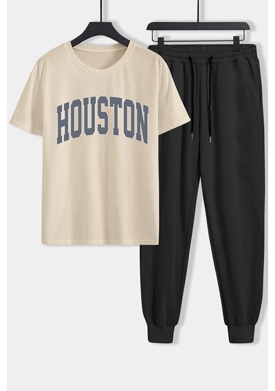 Uyguntarz Unisex Houston 2'li Eşofman Takımı Bej