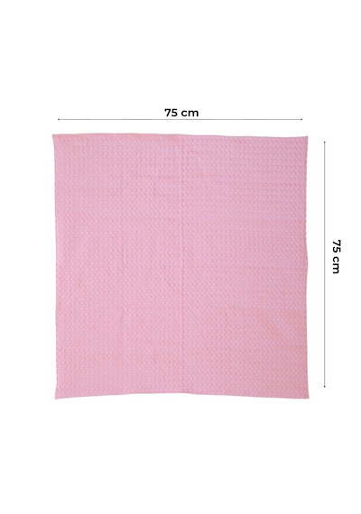 Yenidoğan Bebek Battaniyesi, Organik %100 Pamuk Bebek Pikesi, Çok Amaçlı Örtü, Pembe-sarı, 75x75 Cm