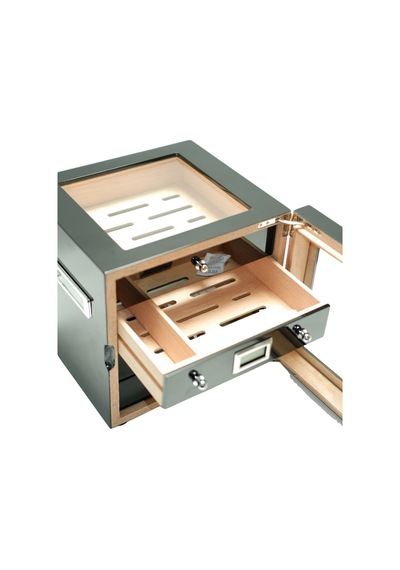 Premiumquality Recoleta Siyah Sedir Humidor Puro Kutusu - Tr9641