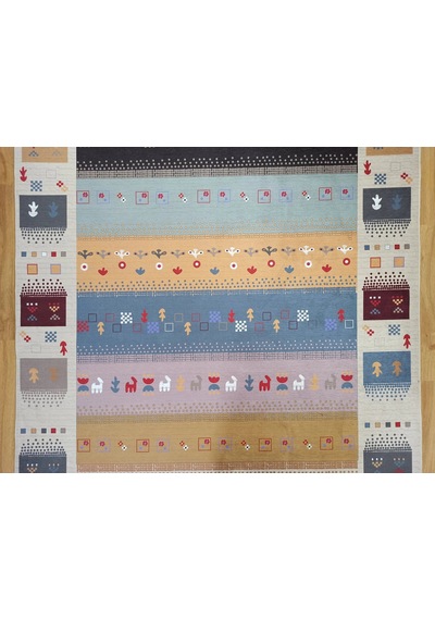 Renkli Ve Figürlü Modern Kilim Halı - 12664ou Çok Renkli