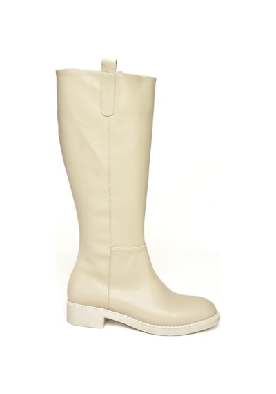 Fox Shoes T590962009 Bej Alçak Topuklu Kadın Çizme Bej-suni Deri Bej