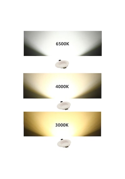 8 W Sıva Altı Cob Led Beyaz Kasa Spot Gömme Tavan Armatürü 3 Ren Beyaz