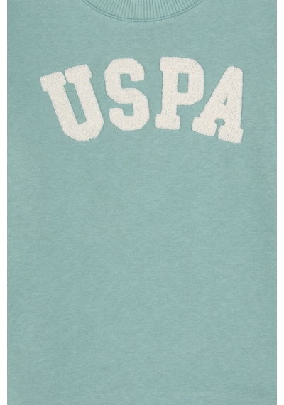 U.S. Polo Assn. Kız Çocuk Mint Bisiklet Yaka Şardonlu Sweatshirt 50317878-VR090