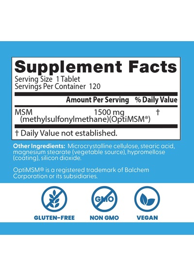 Doctors Best Msm Supports Hair Skin, Nails & Joints Methylsulfonylmethane 120 Tablet Aromasız
