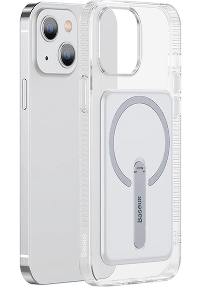 Baseus iPhone Uyumlu 13 6.1inç Manyetik Magsafe Standlı Silikon Kılıf- 5775 Mh-hs2376-4655