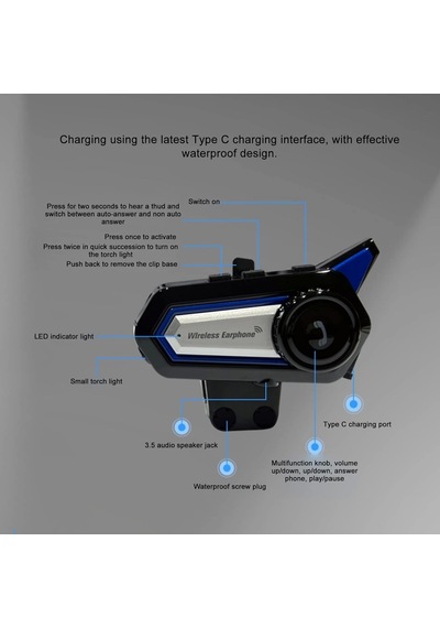 BT31 Intercom Motor Kurye Bluetooth Kulaklık