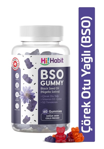 Hi Habit Çörek Otu Gummy D3 Ve Çinko Takviyeli 60 Adet
