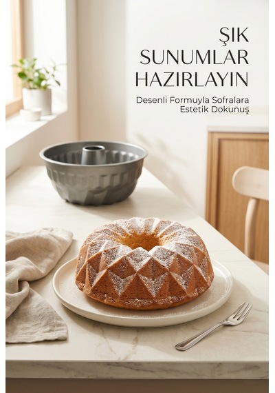 Dilimli Kek Kalıbı 22,5 Cm Gri