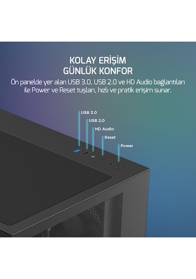 Gamepower Warcry Selsei 4xargb Fan Led Strip 650w 80+ Bronze Atx Gaming Oyuncu Kasa