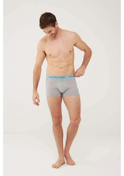 U.S. Polo Assn. Erkek, Lisanslı, Uspa, Turkuaz-lacivert Melanj, 3'lü Boxer Çok Renkli
