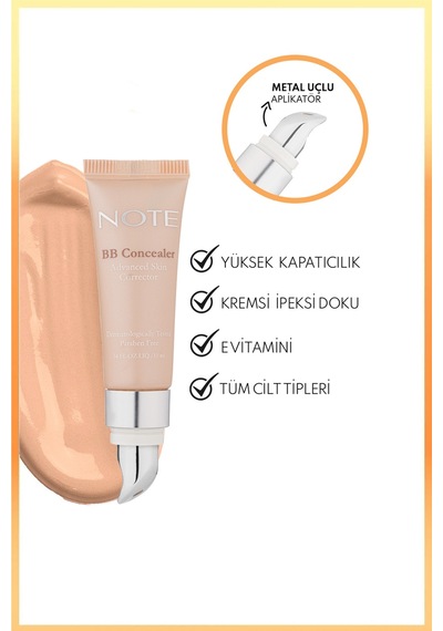 Cosmetics Bb Concealer Spf 15 Yoğun Kapatıcı Metal Başlıklı Göz Altı Kapatıcısı - 01 Açık Çok Renkli