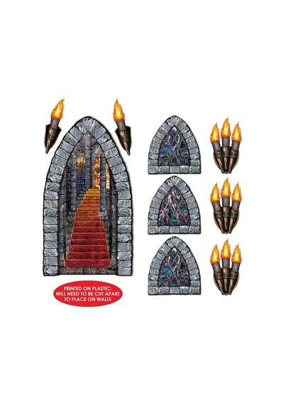 Lexroo 00912 Doğal Mobilya Baskısı, Merdiven, Pencere Ve Meşale, 45,7 Cm İla 152,4 Cm Çok Renkli